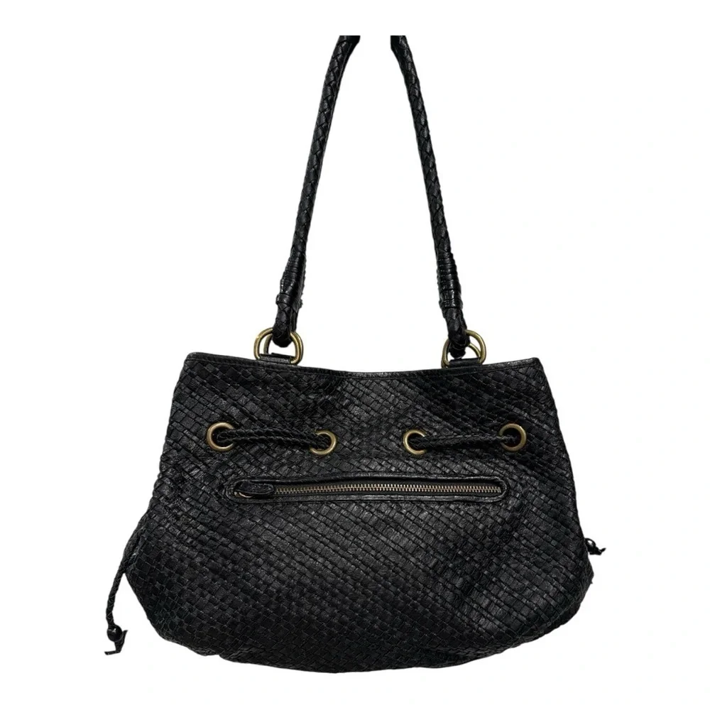 The Sak Black Woven Hobo Bag